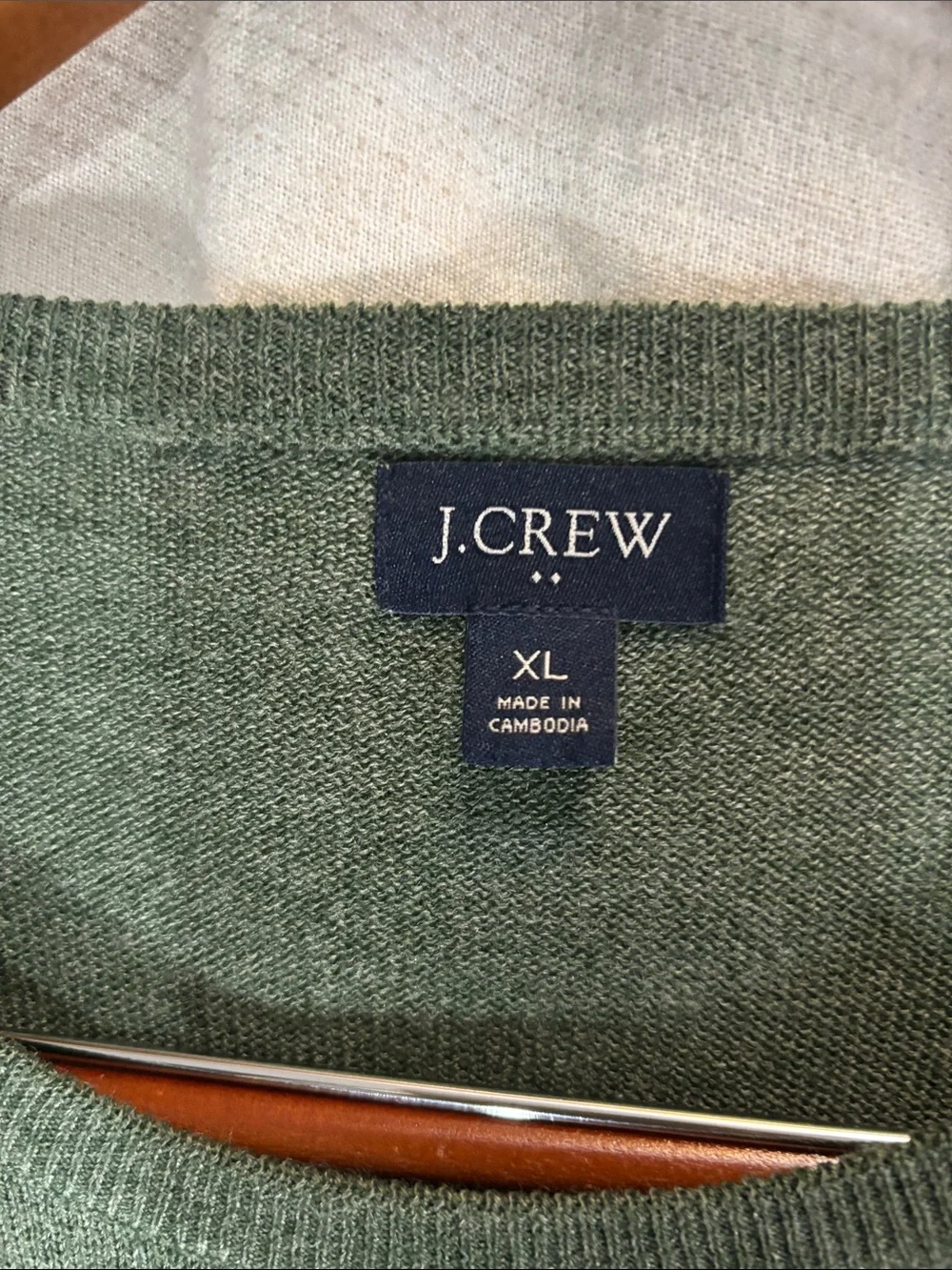 J. Crew Men's XL Merino Wool Blend Crewneck Sweater in Sage Green EUC